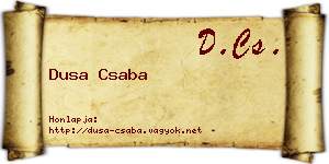 Dusa Csaba névjegykártya