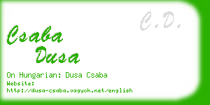 csaba dusa business card